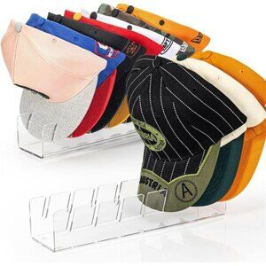 Clear Acrylic Hat Stand Organizer 2 Pack Baseball Cap Rack Holds 14 Hats